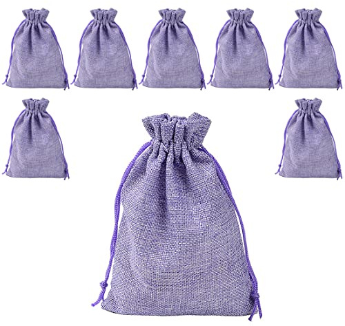 Tomedeks 20PCS Sac à bijoux en toile de jute bijoux sac cordon Sachet sachet, banquet cadeau bijoux sac 7 * 9 CM