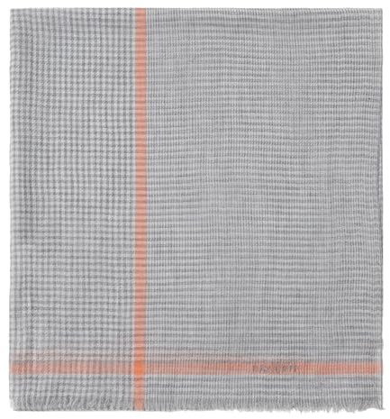 DAVIDOFF PARIS Herren Schal – 100% Wolle, Grau/Orange, Clous de Paris