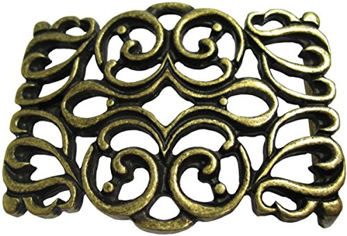BELTINGER Gürtelschnalle Gitter 4,0 cm | Buckle Wechselschließe Gürtelschließe 40mm Massiv | Für die Tracht | Altmessing