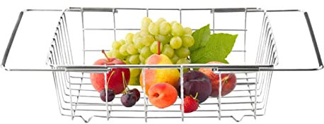 Escurreplatos telescópico | Escurreplatos Extensible sobre el Fregadero | Acero Inoxidable Gran Capacidad