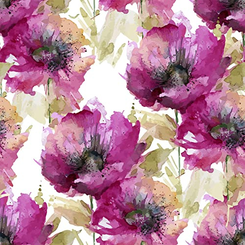 ReWallpaper Tapete Selbstklebend Blumen Lila Violett Muster Klebefolie Möbel Lila Blumen Fototapete Blumentapete Vintage für Mädchenzimmer 44.5CM X 3M Möbelfolie Selbstklebend Muster Vintage