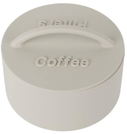 Coffee Filter Papers Storage Container, Silicone Round Coffee Filter Holder Basket for Home Coffee Shop (Grey)