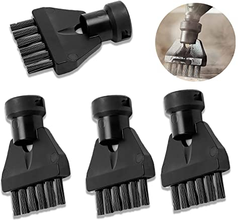 4 Pcs Dampfreiniger für kärcher bürstenaufsatz,Bürste für kärcher aufsatz,Bürsten für Kärcher SC1,SC2,SC3,SC4,SC5 zubehör,Zubehör für kärcher dampfreiniger bürste,Flachkopfbürsten für Kärcher(Schwarz)
