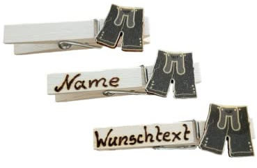 3 Glubbal (Glupperl) Lederhose Braun - mit Text (individuell)