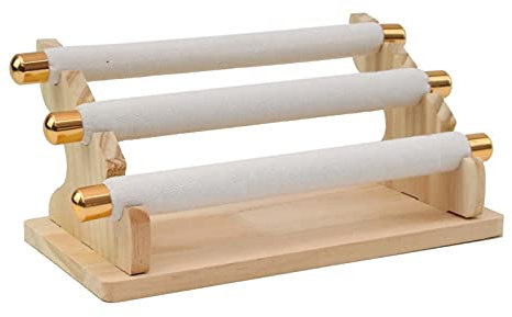 Hnsedjdh Expositor de joyas de 3 niveles, soporte para anillos, barra en T, expositor y organizador, color