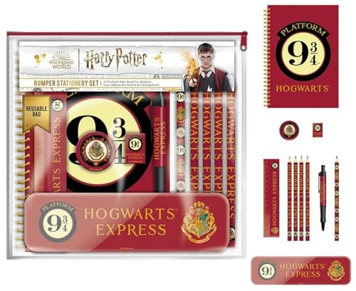 HARRY POTTER Schreibwaren Set groß (Plattform 9 3/4 Design) Geschenkset, Schulbedarf für Jungen und Mädchen - Offizielles Lizenzprodukt