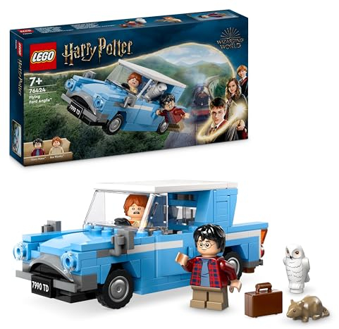 LEGO Harry Potter Flying Ford Anglia Car Toy for 7 Plus Year Old Kids, Boys & Girls, Buildable Model with Ron Weasley Character Minifigure and Hedwig the Owl Figure, Wizarding World Gifts 76424