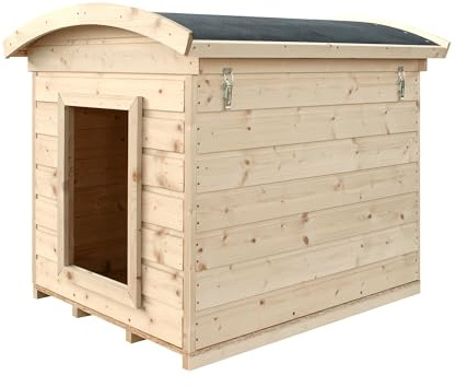 Hundkoja Utomhus Små Hundar – Hundhus Trä för små raser, Vattentätt Tak 87 x 102 x H85 cm, Storlek S, Timbela M405-1