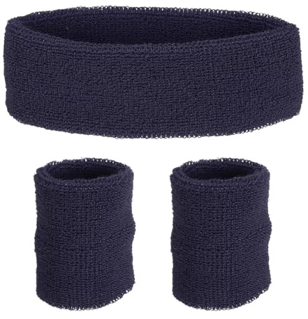 PATIKIL Schweißband Set Sportstirnband mit Armband Handgelenk für Damen Herren Fitness Fußball Tennis (1 Stirnband und 2 Armbänder)