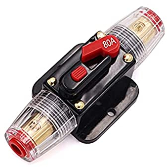 12V 24 Auto LKW Audio Leistungsschalter 20A 30A 40A 50A 60A 80A 100A 125A 150A Self-Recovery Sicherungshalter Modifizierter Sicherungsadapter (Color : 80a)