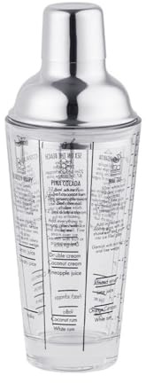 HAN SHENG Coctelera de cristal transparente de 14 onzas, coctelera de bebidas, coctelera con medidas, para hacer cócteles, bebidas, herramienta de bar