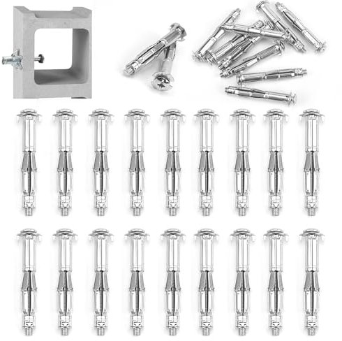 FSWWSF HohlraumdüBel Metall 30 StüCk Hohlraum MetalldüBel M6 Verzinkt HohlwanddüBel RigipsdüBel Metall FüR Hohlwand, Hohlziegel, Holzplatte, Gipskartonplatten Usw HohlwanddüBel Metall
