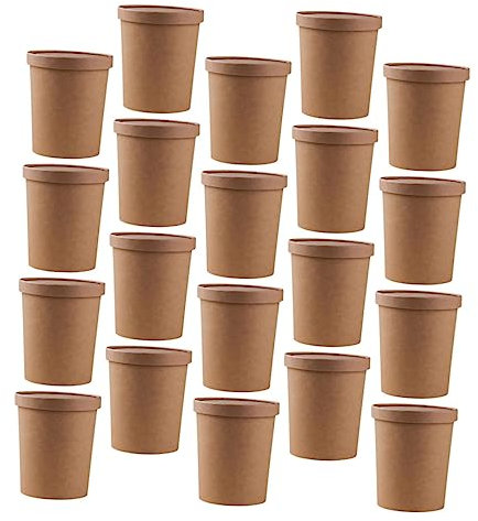 minkissy 25sets Soup Buckets Porridge Cups Coated Cups Food Storage Containers Lids