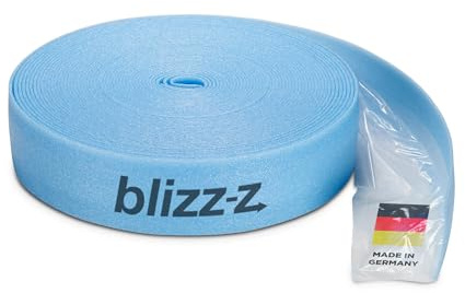blizz-z protect Estrich-Randdämmstreifen mit Anschlussfolie - 1 Rolle | nicht selbstklebend - L: 50 m x H: 100 mm - Stärke: 8 mm - für Estrich, Boden, Fußbodenheizung - Polyethylen