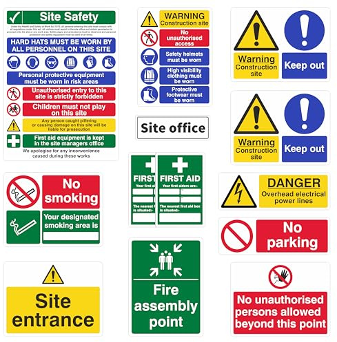 13 Piece Construction Site Safety Sign Pack – Building Site Safety Signs