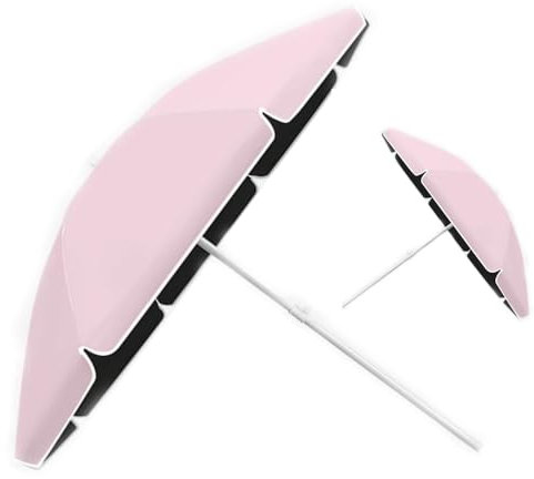 BBERHFNFZK Sombrilla De Jardín Rosa, Parasol para Playa Al Aire Libre, Patio, Terraza, Balcón, Piscina, Protector Solar UV 180 220 240 260cm(6ft/1.8m)