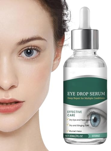 Drops for Dry Eyes, Eye Lubricant Solution, Gentle Redness Formula, Rewetting and Hydrating Support, 1 Bottle, for Day, Night, Travel, Vision Care Men Women Adult