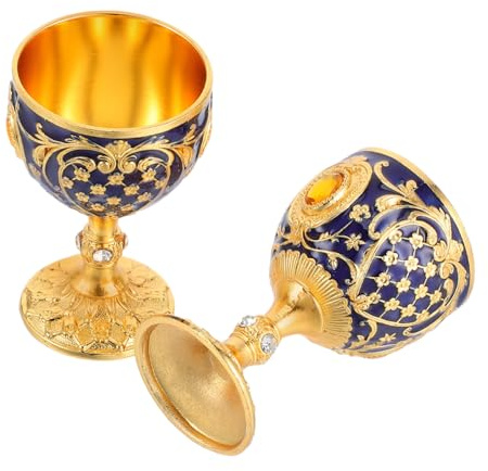 OUNONA 2pièces Gobelets Décoratifs Vintage Médiévaux De Verres à Liqueur Rétro Élégants Avec Motifs Relief Coupe De Pour Cérémonie Halloween