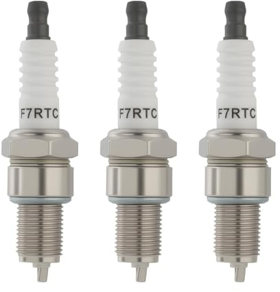 3 Stück F7RTC Zündkerzen Ersatz für NGK 5534 BPR7ES, BOSCH 7992 WR5DC 4038 WR5DP, Champion 332 RN7YC 415 RN9YC, Denso W22EPR-U 3088, Zündkerze Ersetzen für Rasenmäher, Motorsensen, Trimmer, Generator