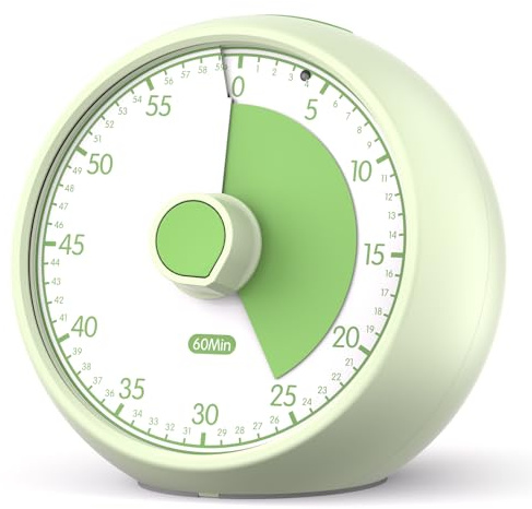 Conchstar Time Timer Visueller Timer Kinder 60 Minuten Countdown Timer - Ideal für ADHS & Autismus, Hausaufgaben, Schule, Classroom & Kochen in der Küche (Lichtgrün)