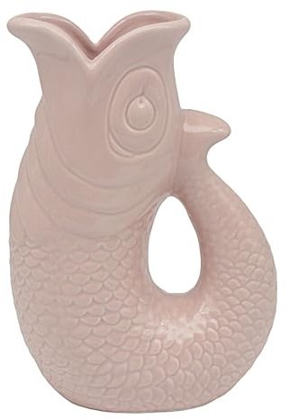 Lesser & Pavey - Jarra de Pescado Rosa de 26 cm, jarrón Decorativo de cerámica para Flores Frescas y Artificiales, Jarra Elegante para decoración del hogar