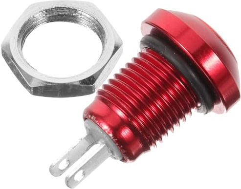 Veemoon Pulsante a Pressione Momentaneo in Metallo 8 Mm Piccolo Rotondo, Interruttore 12v per Avviamento Motore, Pulsante di Ricambio Auto Finitura Ossidata Resistente, Adatto per Veicoli