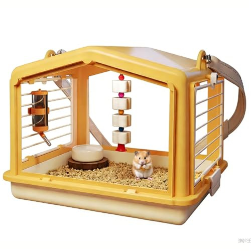 Hamsterbur Hamster bärbar crossbody handhållen bur for utomhusaktiviteter