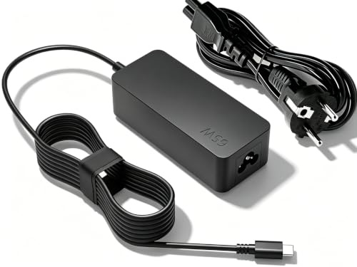 65W Chargeur USB C Ordinateur Portable pour Lenovo ThinkPad T14 T15 T480 T490 T580 T590 E480 E490 L480 L490 HP Chromebook X360 Dell XPS 12 13 15 Latitude 13 14 15 17 ASUS ZenBook Alimentation Type C