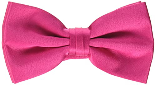 Stacy Adams Men's Satin solid Bow Tie, Fuchsia, One Size