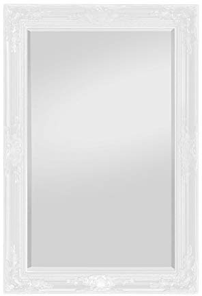 Rococo by Casa Chic - Grand Miroir Rectangulaire - Style Baroque Shabby Chic - 90x60 cm - Blanc Mat