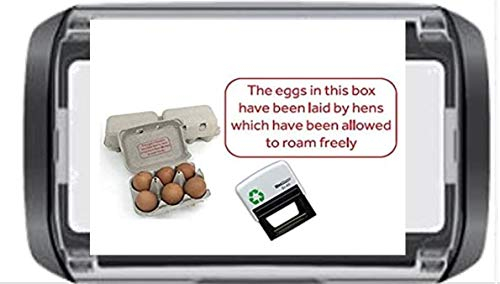 Egg Box Self Inking Stamp - Red Ink 73 x 35 as Wording Shown