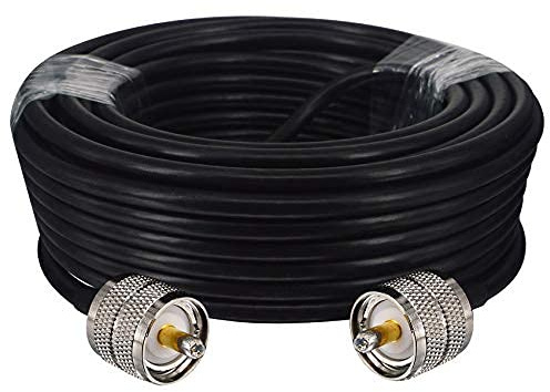 YILIANDUO 10M/32,8ft Câble Antenne CB UHF PL259 Mâle à Mâle 50 ohm Faible Perte Câble Coaxial RG58 pour Radio HAM, VHF, Compteur SWR, Analyseur Antenne Ham Radio Scanner