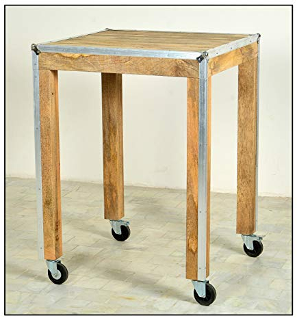 Stehtisch Roadies 2281 SIT Möbel Mangoholz Holztisch Esstisch Bartisch auf Rollen