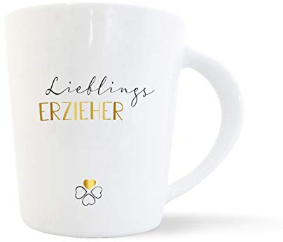 mintkind® Kaffeebecher Lieblings Erzieher – Porzellan Tasse in Weiß | Kaffee Becher als Geschenk zum Geburtstag, zu Weihnachten, als Dankeschön oder zum Abschied