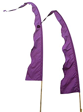 DEKOVALENZ - Balifahne WAVE, Stoff ohne Stange, versch. Farben+Längen, Fahnenlänge:3 Meter, Farbe:lila