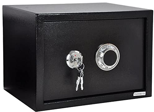 HardwareStore Coffre-fort mural Safe Tresor avec serrure à combinaison mécanique + double panneton 2 clés 6 kg 9 (350 x 250 cm) Noir, 350x250x250 Schwarz