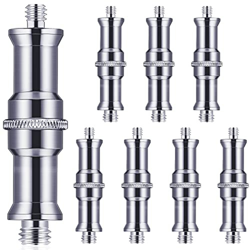 8 Pieces Standard 1/4 to 3/8 Inch Metal Male Convertor Threaded Screw Adapter Stud for Camera Tripod Studio Light Stand Wireless Flash Receiver