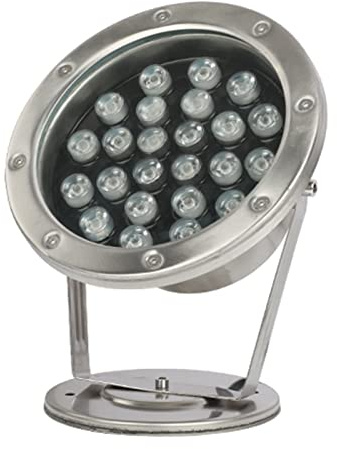 Faretto per Laghetto Subacqueo Illuminazione A Fontana A LED A Bassa Tensione 12V Impermeabile IP68 Acciaio Inossidabile Illuminazione Subacquea per Piscina, Fontana, Stagno(Bianco freddo,24W)