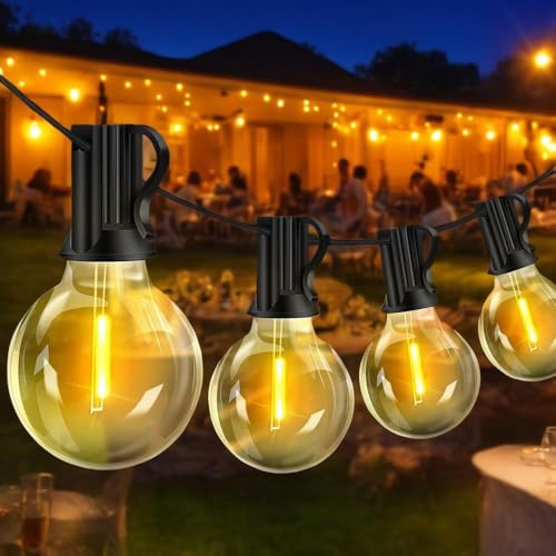 LED Lichterkette Außen, 10m Outdoor Wasserdichte G40 Globus Lichterkette mit 25+2 Bruchsicheren Lichtern für Hinterhof, Veranda, Café, Party, Hochzeit und Garten