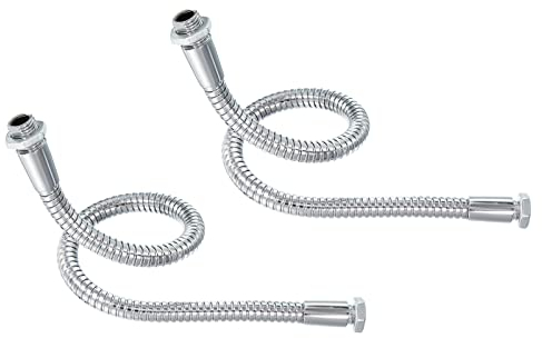 PATIKIL 2 Stück 11,8 Zoll Schwanenhalsmikrofon M10/M8 Gewinde 8 mm Metall Universalschlauch flexibler Arm Schwanenhalsrohrverlängerung für Multifunktions-Heimwerker, Silber Farbton