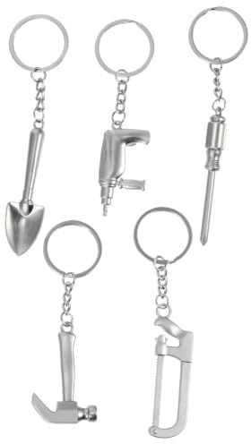 5 Stück Mini-Schraubenschlüssel, Anhänger, Schlüsselanhänger, Reparaturwerkzeuge, Schlüsselanhänger, Werkzeug, Werkzeug, Metall, Werkzeugmuster-Set B,