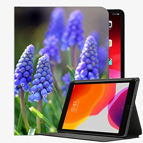 YENDOSTEEN Coque/Étui de Protection pour iPad Air 2 (2014) de 9,7 Pouces (A1566/A1567),Fleurs de Jacinthe de Raisin Housse Étui avec Veille/Réveil Automatique