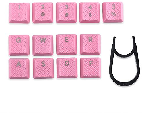 Texture Tactility Backlit keycaps Key Cap Replacement for GL Tactile Switch Logit G813 G815 G913 G915 TKL RGB Mechanical Gaming Keyboard (13 Keys, Pink)