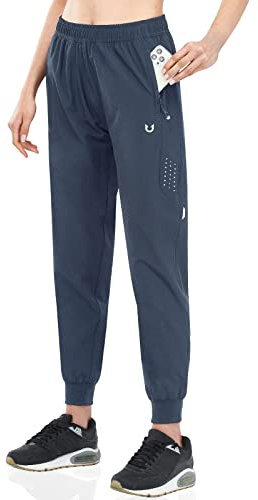 NORTHYARD Jogginghose Damen Leichte Schnelltrocknend Trainingshose Stretch Fitness Sporthose Lang Wasserdicht Wanderhose mit Reißverschlusstaschen