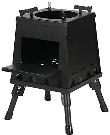 HFDASUENT Holzofen Tragbar Kaminofen tragbarer Holzofen für Zelt Campfeuer Zeltofen Zelt Ofen Outdoor Tragbar Kochen Herd mit Aufbewahrungstasche (S,Schwarz)