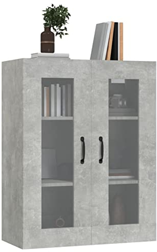 Tidyard Armario Colgante de Pared Armario Multiusos para Colgar Armario Suspendido Armario Flotante para Cocina Dormitorio Salón Gris Hormigón 69,5x34x90 cm