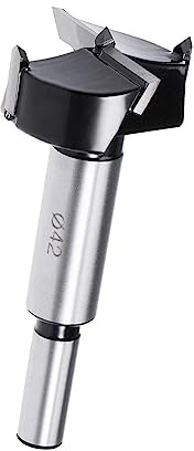 TOP-VIGOR 42mm Forstner Drill Bit, Tungsten Carbide Wood Auger Drill Bit Hole Saw Opener for Woodworking Hinge Hole Drilling Boring Bit Cutter