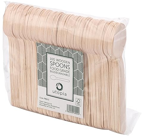 Utopia Birch Wood Spoon 6.25inch / 16cm, F90213-000000-B01010, Pack of 100