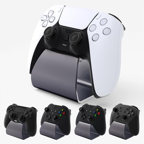 playvital Stand-al Supporto Metallo per ps5/Edge Controller(1 Pz) -Grigio | Stand Universale da Tavolo con Base Antiscivolo, Porta Joystick per ps4, per Xbox Controller, per Switch 1/2 Pro Joypad