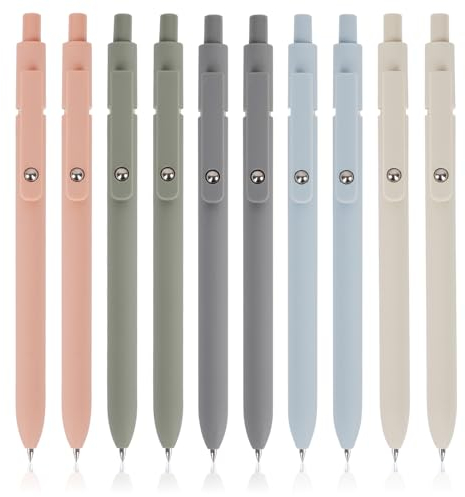 DIBALIYI 10 Stück Einziehbare Gelstifte, 0,5 mm Schwarz Pen, Gelschreiber für Schulsachen, Büro Zubehör, Tagbuchschreiben und Notieren für Schule Büro Zuhause Geeignet （10 Stöcke）